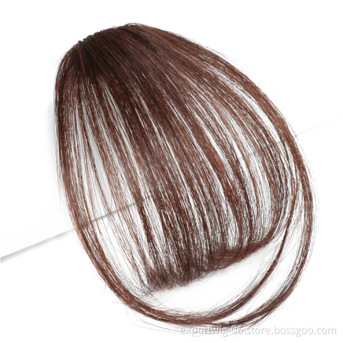Air Bangs Hairpiece Neat Thin 100% Real Human Hair Bangs Extensions Front Clip In Hairpiece Fringe For Women